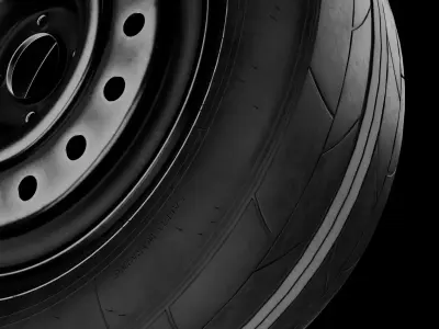 Car Wheel Sport  High Poly Tire with Rims 3D model
