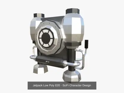 05 Jetpack Low Poly E Collection - SciFi Character Design