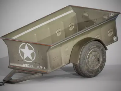Military Cargo Trailer  Realistic 3D Vehicle Asset Low-poly 3D model