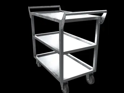 Stainless steel Heavy duty Cart  Low-poly 3D model