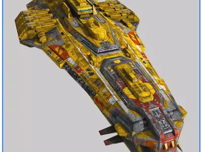 LowPoly Starship Cruiser Low-poly 3D model