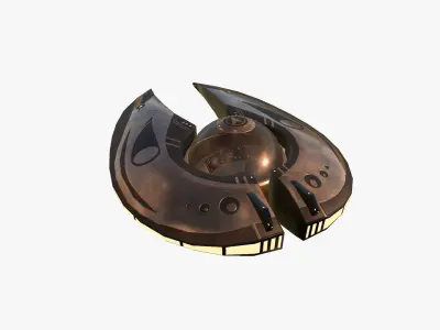 Alien Spaceship UFO I06 Copper - Sci Fi Spacecraft Design Low-poly 3D model