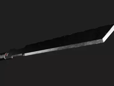 Futuristic Katana sci-fi style Low-poly 3D model