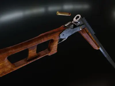 700 Nitro Express Hunting Gun Low-poly 3D model