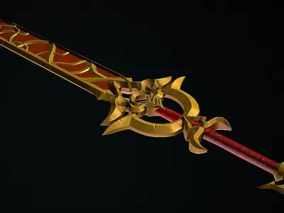 Stylized Sword Low-poly 3D model