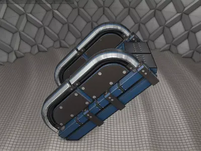 Sci-Fi Stairs - 30 - Blue Version  Low-poly 3D model