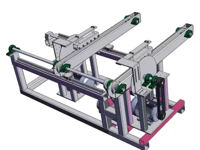 Fully Automatic Woodworking Double-Head Cutting Saw  3D model