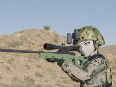 SK-7 rifle Free 3D model