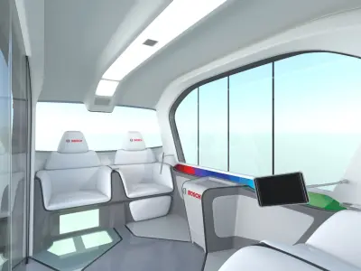 Electric Bosch IoT Shuttle with Interior 3D model purchase
