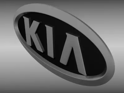 kia logo 3D model Subdivision ready
