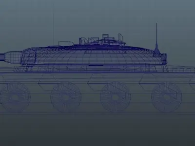 Object 775 Soviet Cold War Prototype Tank Pancake Tank Low Poly 3D print model