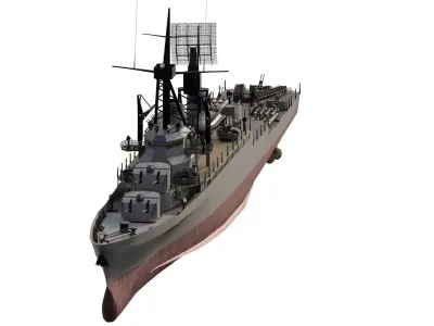 WW2 SHIP BASED ON FLETCHER CLASS DESTROYER 3D model