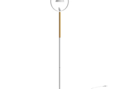 Cone Wood Floor Lamp 3D model