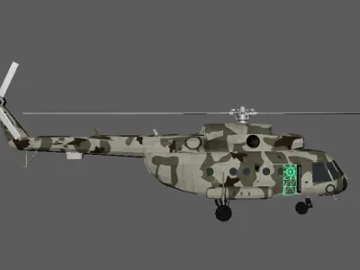 Helicopter 3D Model with Fly Animation - Game-Ready Realistic Low-poly 3D model