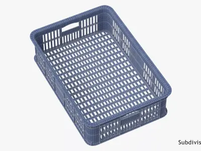 Plastic Crate Blue 3D model