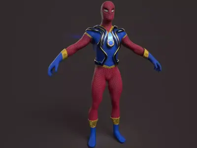 Spider-Man superhero Low-poly 3D model