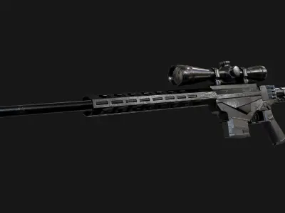 Ruger Precision Rifle with Scope AAA Game Weapon Low-poly 3D model