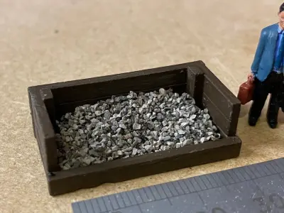 Model Railway Lineside Sleeper Ballast Bins 3D print model