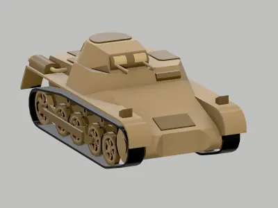 Set of low poly tanks Low-poly 3D model