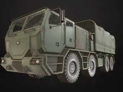 Heavy Military Truck V2 - Cargo Low-poly 3D model