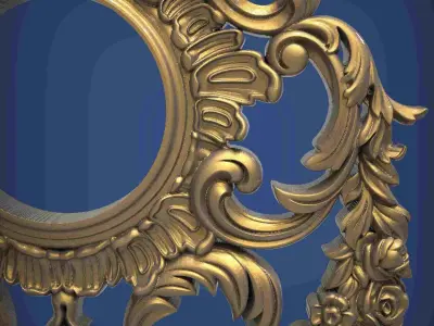 Carved clock for 3D printing and CNC 3D print model 19