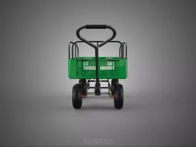 PLASTIC CRATE BED RAILS FENCE CAGE TROLLEY CART UTILITY TRUCK 4W 3D model