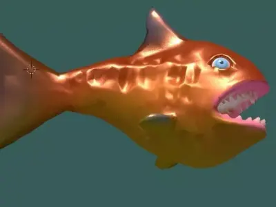 Clown Fish animated Low-poly 3D model