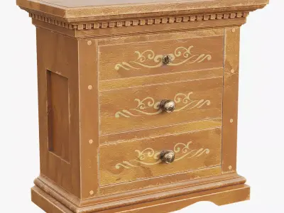 Luna bedside table Low-poly 3D model