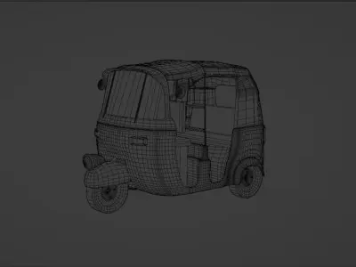  auto rickshaw indian Low-poly 3D model
