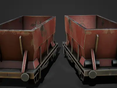 Coal Wagon Low Poly Mobile Ready Low-poly 3D model