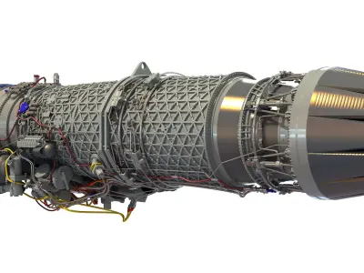 Military Turbofan Afterburning Engines 3D model