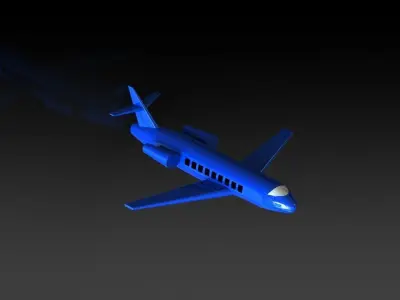 aeroplane airplane flying in sky Free 3D model