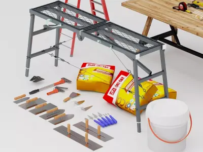 Construction Tool Set Low-poly 3D model