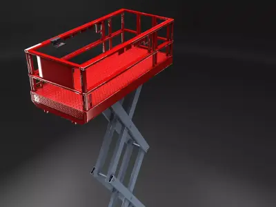 Scissor Lift - Game Ready PBR - 3 LODs 3D model