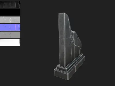 Gravestone Low-poly 3D model buy