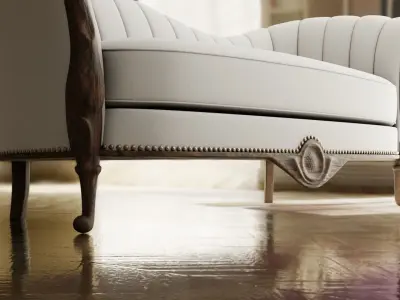 Furniture Sofa Chaise Lounge Low-poly 3D model