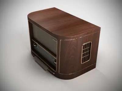 Antique Radio Low-poly 3D model purchase