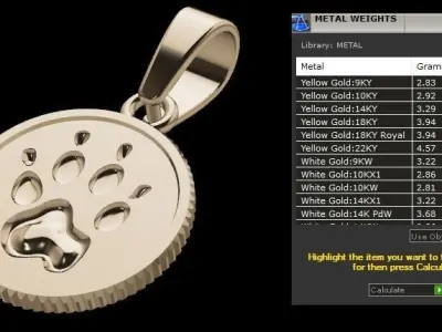 DOG COIN PENDANT SMALL SIZE 3D print model