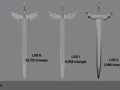 Longsword Game Asset  Free low-poly 3D model