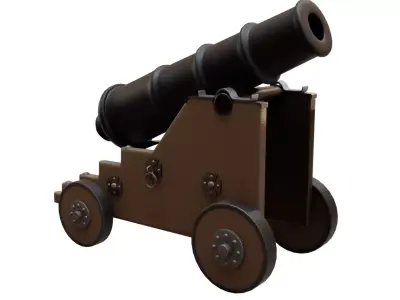 Old Naval Cannon War  Low-poly 3D model