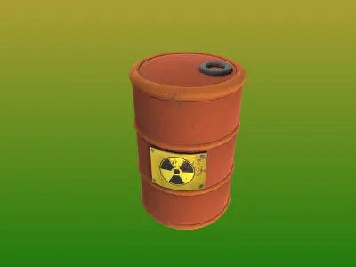 Toxic Barrel Game Asset Free low-poly 3D model