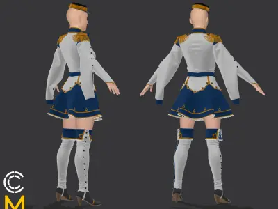 Anime style outfit 2 - Marvelous Designer and OBJ 3D model