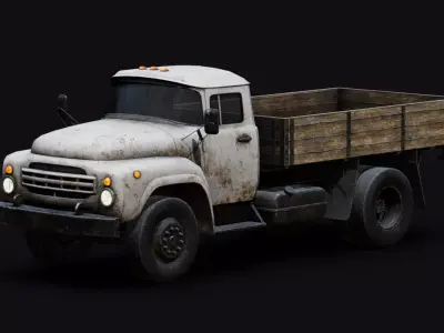 Rusty Old Soviet Truck Low-poly 3D model