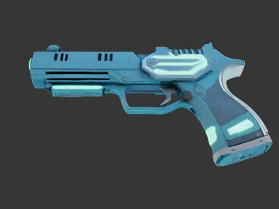 Futuristic Handgun Free low-poly 3D model