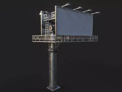 Street Pole Billboard Model Low-poly 3D model