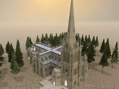 St Mary Redcliffe Church Low-poly 3D model