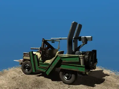 Offroad Battle Car 05 Low-poly 3D model