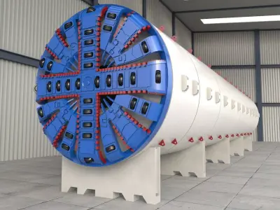 Tunnel Boring Machine PBR 3D model