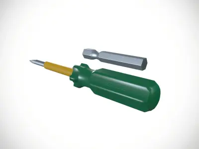 Screwdriver Low-poly 3D model 4