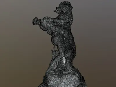 bear hunter statue 3D model